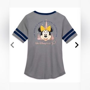 Walt Disney World 50th Anniversary Minnie Mouse V-Neck T-Shirt NWT Size XS